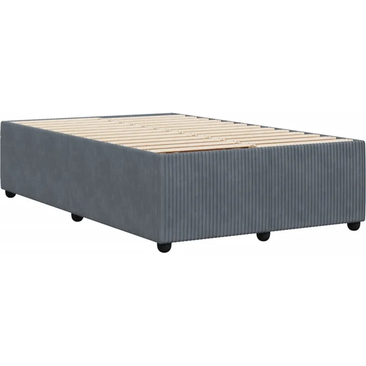 vidaXL Bettgestell ohne Matratze Dunkelgrau 120x200 cm Samt 3285001 – Bild 6