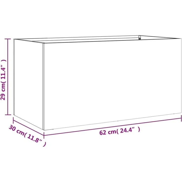 vidaXL Pflanzkübel Schwarz 62x30x29 cm Stahl 841589 – Bild 9