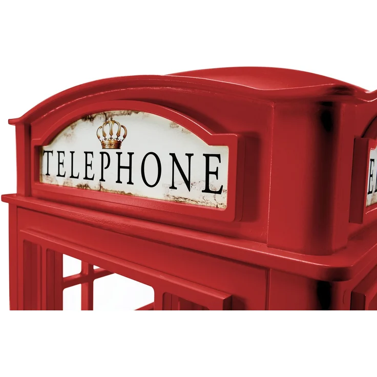 Telefonzelle Schrank – Telefonbox 1-türig in Rot – Bild 5