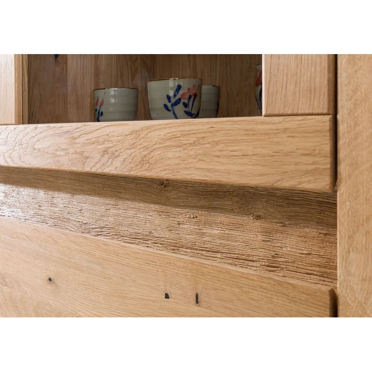 Highboard Wildeiche 123 x 40 x 142 beige geölt KENT #204 – Bild 6