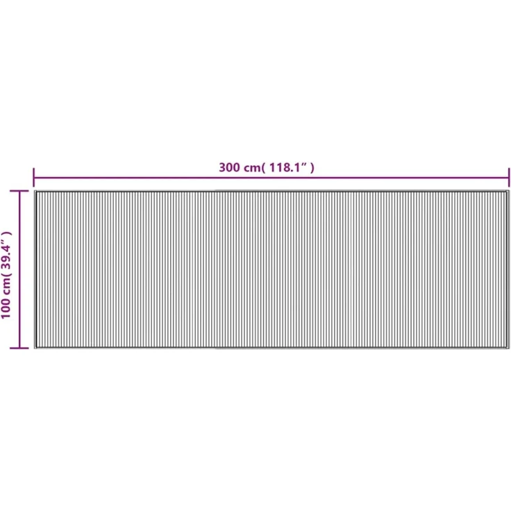 vidaXL Teppich Rechteckig Braun 100x300 cm Bambus 376950 – Bild 8
