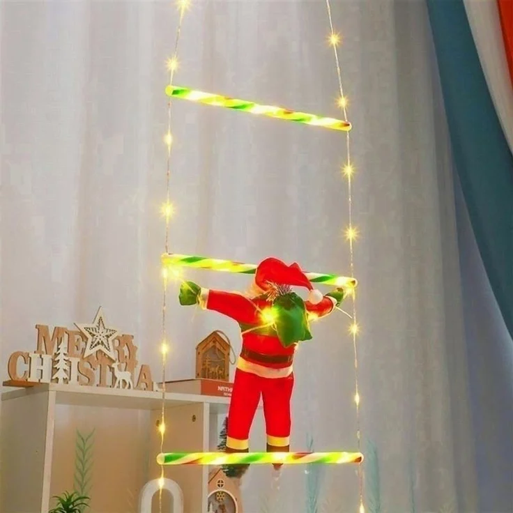 ABC Weihnachts-Lichterleiter mit Weihnachtsmann, 1,2 m, 6-teilig – Bild 2