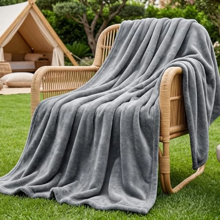 BEDSURE Kuscheldecke Flauschig Decke Fleecedecke - Wohndecke Warm Winter Weich, Sofadecke XL, Decke Couch Blanket, Wohn- & Kuscheldecken 150x200 cm, Sofa überwurfdecke Grau – Bild 8