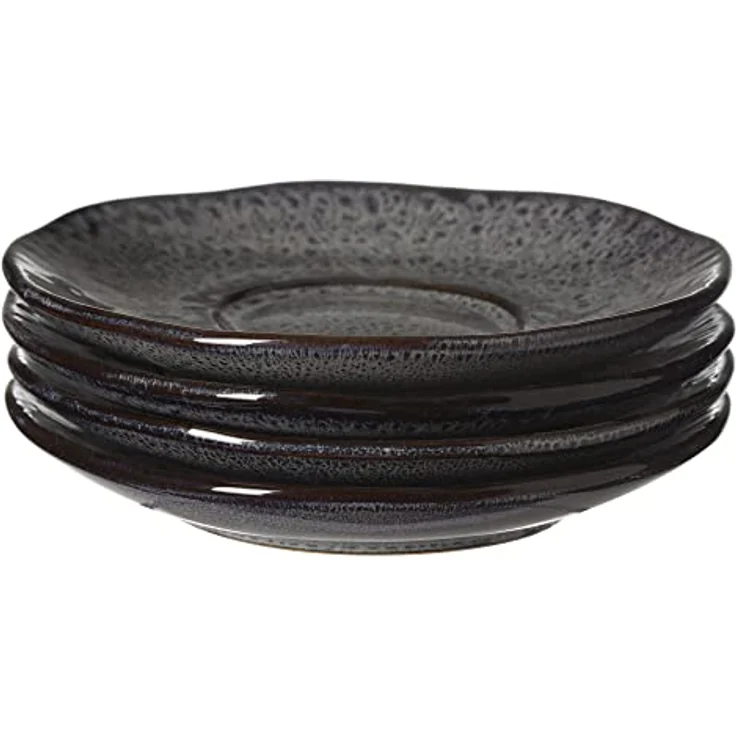 Leonardo MATERA Keramikunterteller 15 cm anthrazit für Becher und Tasse 4er Set – Bild 8