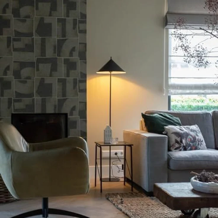 Qazqa Stehlampe Triangolo, ohne Leuchtmittel, E27, Schwarz, Design, Stahl, 1-flammig – Bild 2