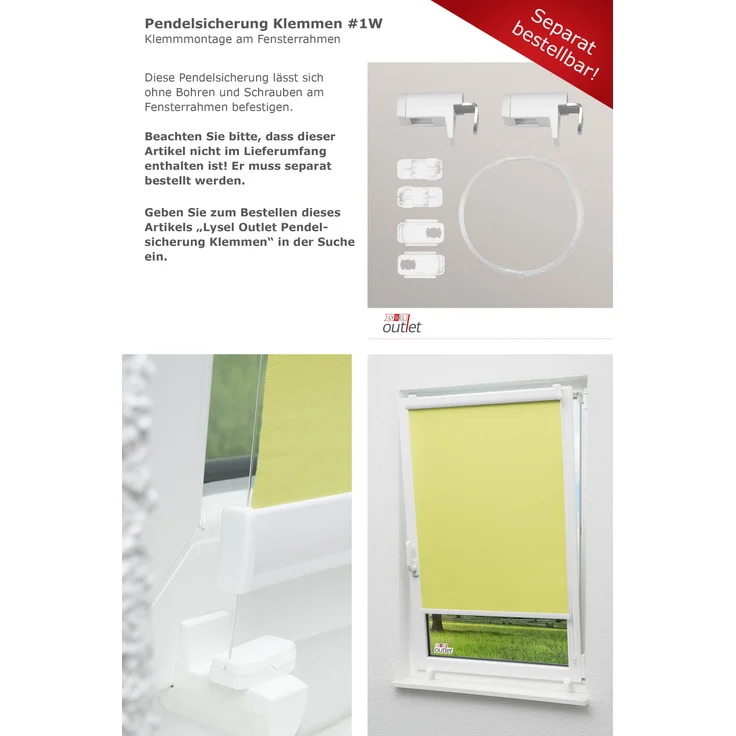 Lysel Outlet - Kassettenrollo abdunkelnd Apfelgrün, (B x H) 70cm x 175cm in grün/apfelgrün – Bild 7