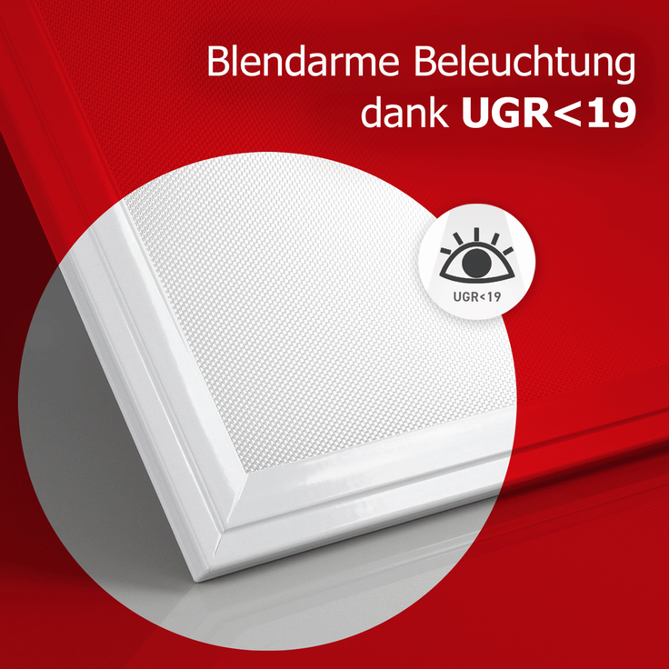 5x LED Panel 62x62 Neutralweiß 4000K 36W UGR<19 blendarm Slim Alu PLs3.0 – Bild 4