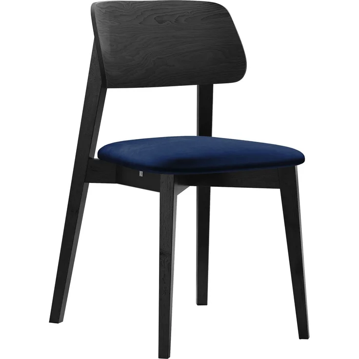 Esszimmerstuhl Taskir, Stuhl aus Buchenholz für Küche, Restaurant (Schwarz / Magic Velvet 2216)