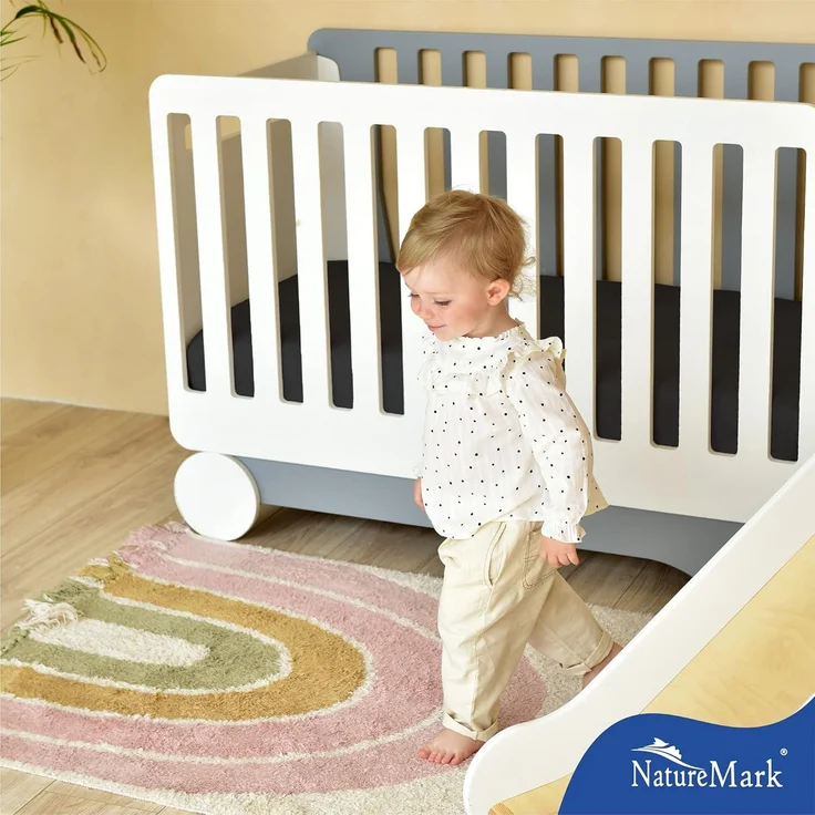 NatureMark Spannbettlaken Frottee Spannbettlaken, 80% Baumwolle / 20% Polyester, Gummizug: rundum, (2 Stück), 2er Set Kinder Spannbettlaken Frottee, Spannbetttuch 80% Baumwolle / 20% Polyester, für Babybett und Kinderbett, 70x140 cm - Schwarz – Bild 7