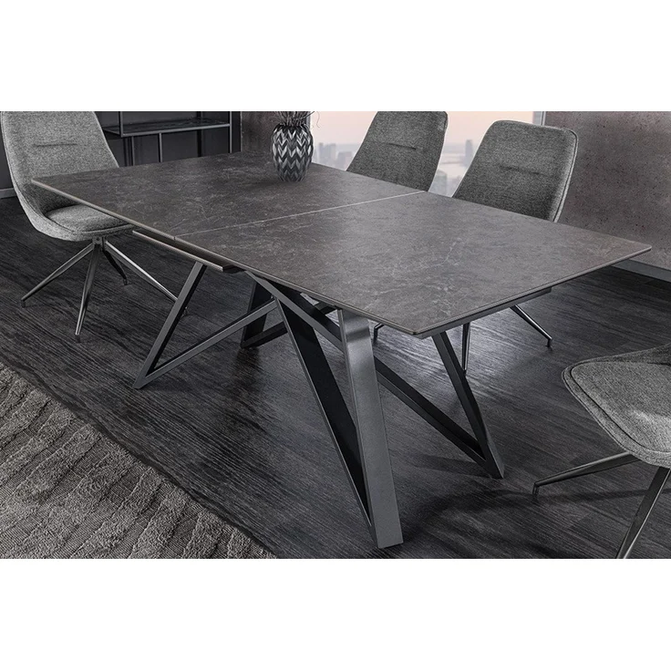 riess-ambiente Esstisch ATLAS 160-200cm graphit grau/schwarz – Keramikplatte, Metallgestell (Einzelartikel, 1-St), ausziehbar für flexible Nutzung – ideal für bis zu 8 Personen – Bild 3