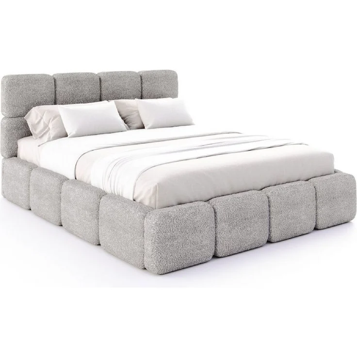 FDM Polsterbett CLOUDY Bettgestell Bett 140x200, 160x200, 180x200 cm Bestseller (verfügbar 140x200 160x200 180x200 cm, Bettrahmen, Bett, mit großen gepolsterten Kopfteil, mit Bettkasten zum aufklappen), Hebbarer Metallrahmen, Bettkasten, ohne Matratze – Bild 1