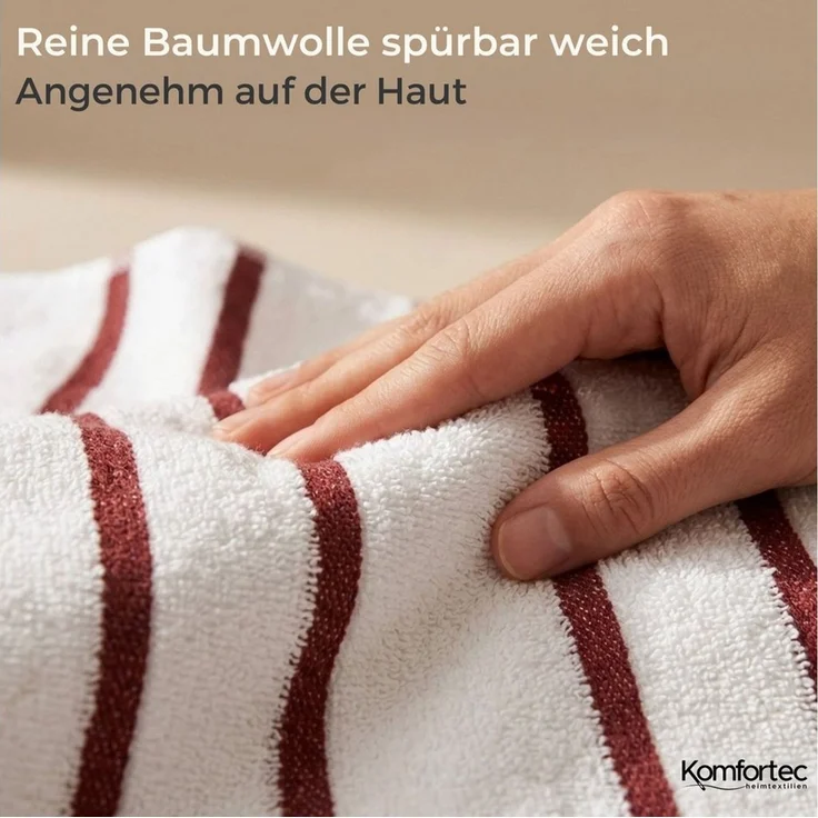Komfortec Strandtuch 100x180 cm aus Baumwolle, Unifarben (1-St) – Bild 3