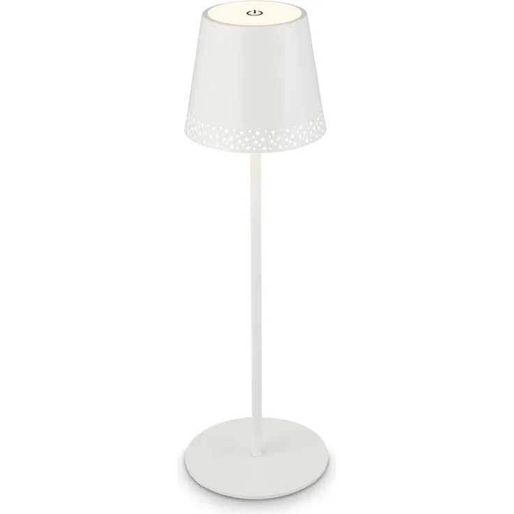 BRILONER – LED Akku Tischleuchte 2 in 1, Stufenweise Dimmbar, Touch, Mobiles Licht, LED Tischlampe Aussen, LED Tischleuchte kabellos, Weiß