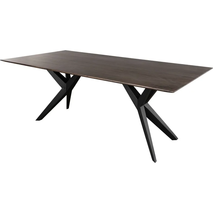 Esstisch Akazie 200x100x76 grau lackiert Beine anthrazit matt SWISS EDGE #35