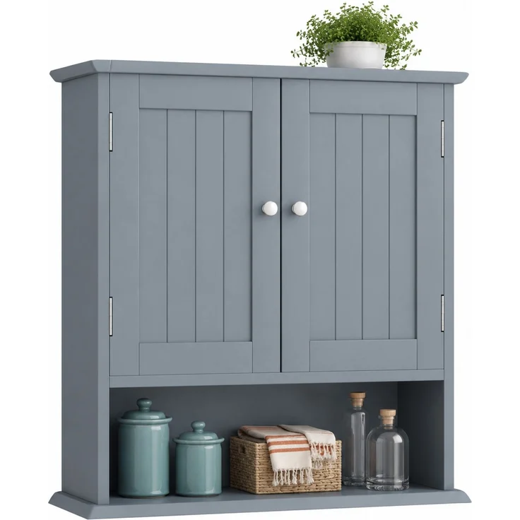 Badezimmerschrank 54,6 x 19,8 x 60 cm zur Wandmontage mit verstellbaren Einlegeböden – Bild 8