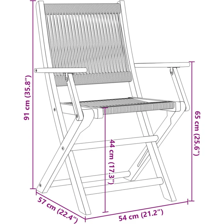 vidaXL Klappstühle, 8 Stück, schwarzes Massivholz Akazie 3214567 – Bild 10