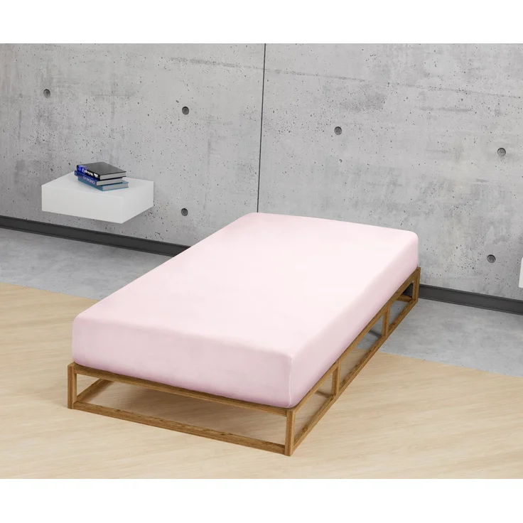 biberna Jersey-Elastic-Spannbetttuch 0077866, rose, 1x 90x190 cm - 100x220 cm – Bild 3