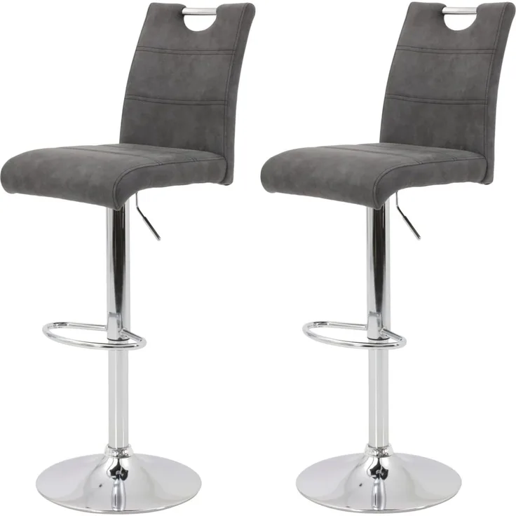 2er Set Barhocker Miranda II - Vintage Anthrazit