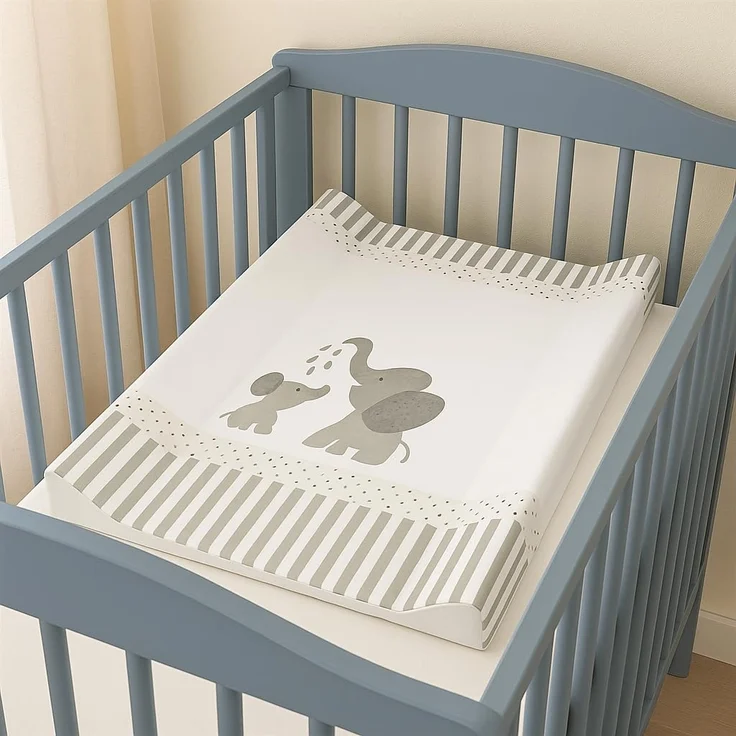 Rotho Keilwickelauflage 'Modern Elephants' 50x70 cm weiß/grau – Bild 3