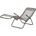 Gardamo Bäderliege Anthrazit Taupe Stahl, Fläche Textilbezug Taupe