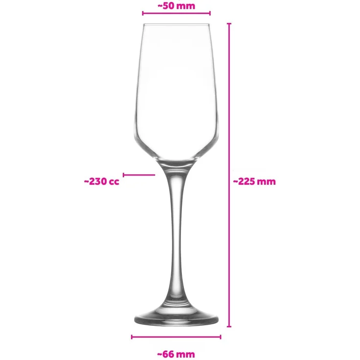 Hermia Concept 'LV-LAL545F' Sektgläser-Set (6-teilig), Transparent, 5 x 5 x 22,5 cm, 230 ml – Bild 5