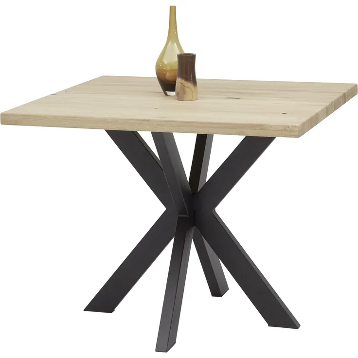 Esstisch >Micky< in Eiche massiv/schwarz - 100x76x100 (BxHxT)