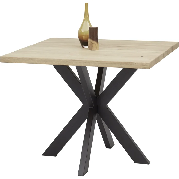 Esstisch >Micky< in Eiche massiv/schwarz - 100x76x100 (BxHxT) – Bild 1