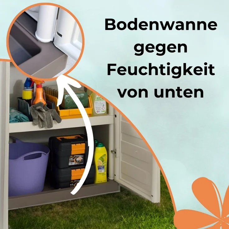 GarPet Garten-Geräteschrank Gartenschrank Kunststoff Geräteschrank Wetterfest Wasserdicht Schrank – Bild 3