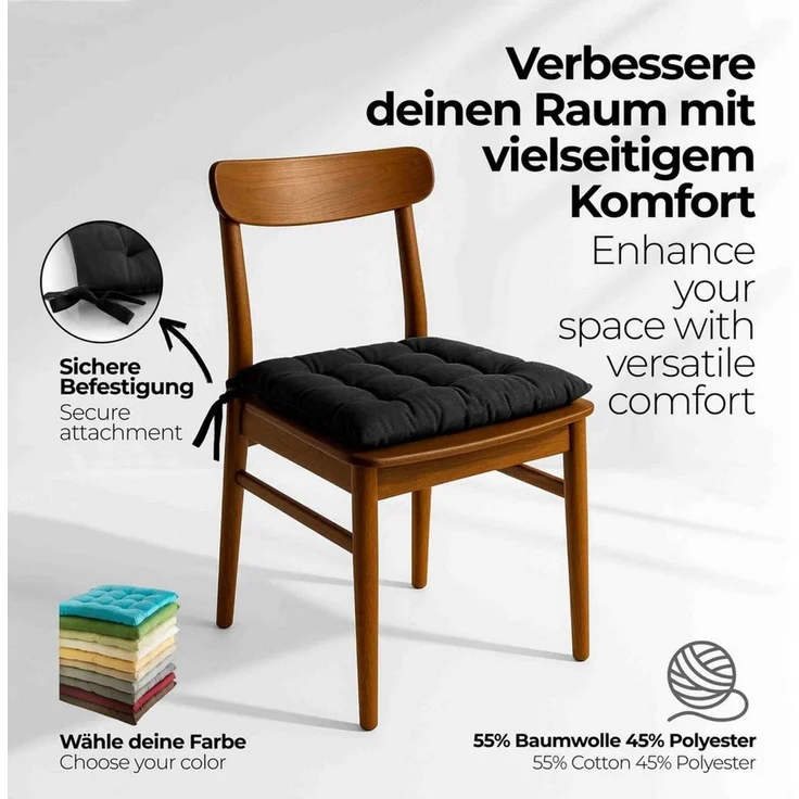 etérea Himmlische Qualität Sitzkissen etérea Sitzkissen Stuhlkissen Basic Auflage und – Bild 4