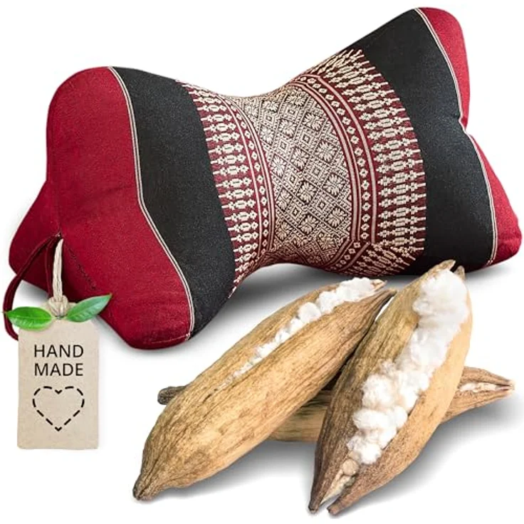 livasia Nackenstützkissen Knochenkissen, vegan und handgefertigt, Ø 15x32cm, Kapok – Bild 2