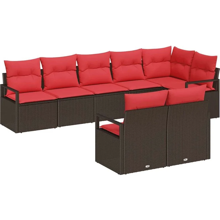 vidaXL Sofa Set 8 stk. Braun [Synthetisch]: Poly Rattan 3346434 – Bild 2