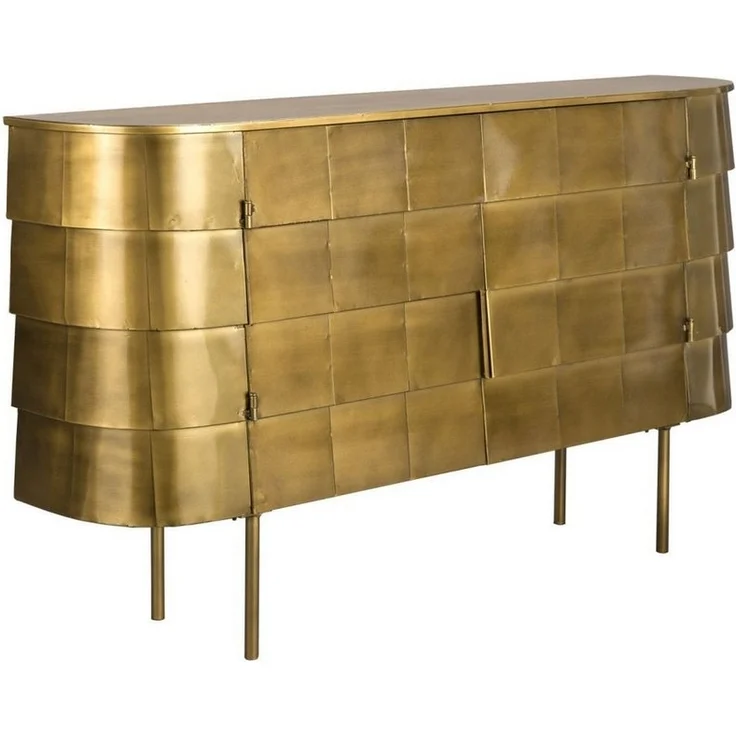 Dutchbone Sideboard Retro Hanna Metall Gold Art Déco - Altgold – Bild 3
