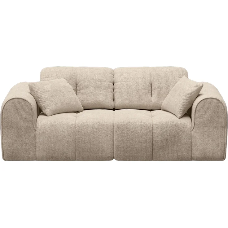 skølm 'Vanaheim' Sofa 2 Sitzer mit 2 Kissen, Cloud Sofa beige, Chenille-Stoff, Vollschaumcouch mit Federkern und Vakuum-Kompression, kein Aufbau erforderlich – Bild 12