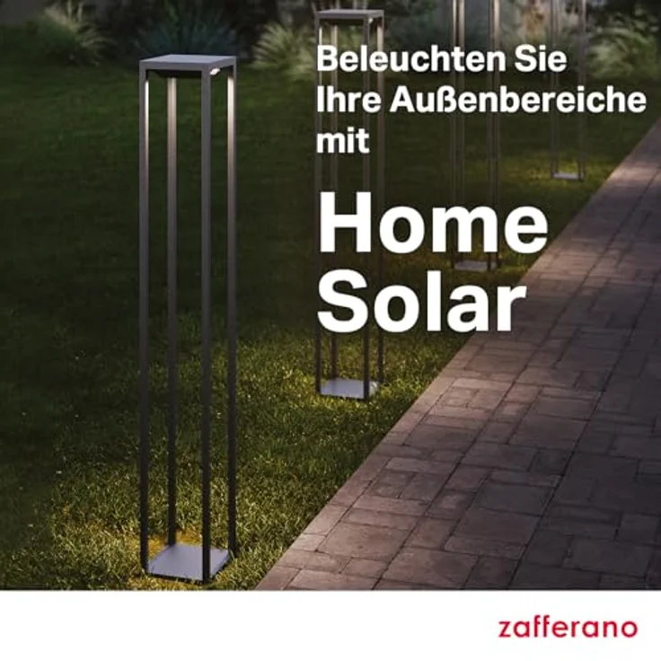 Zafferano, Home Solar Lampe, Kabellose Stehleuchte mit Solarpanel und Bewegungssensor, für den Außenbereich Geeignet, Dimmer, 3000 K, Höhe 100 cm, Farbe Dunkelgrau – Bild 7