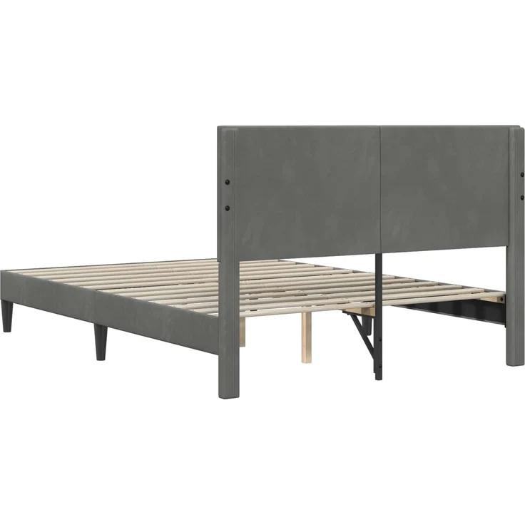 vidaXL Bettrahmen mit Kopfteil Dunkelgrau 120 x 190 cm Samt 42027650 – Bild 6