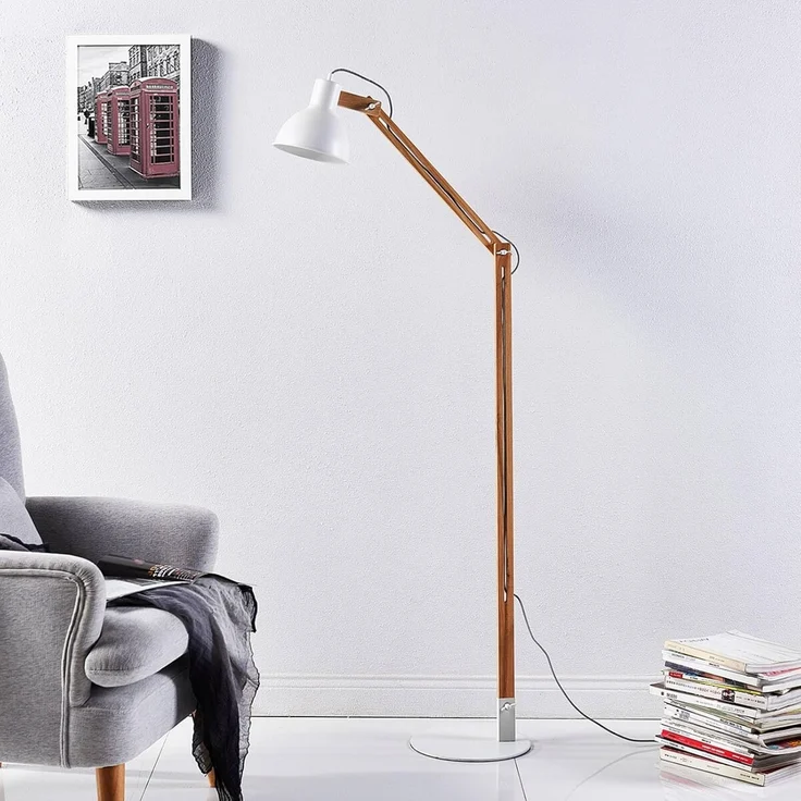 Lindby Stehlampe Shivanja, Holz IP20, 1 x 60 W – Bild 3