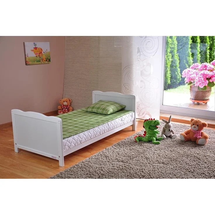 BABY Gitterbett Babybett Kinderbett mit Aloe Vera Schaumstoffmatratze Zahnschienen höhenverstellbar Weiß umbaubar zum Juniorbett – Bild 5