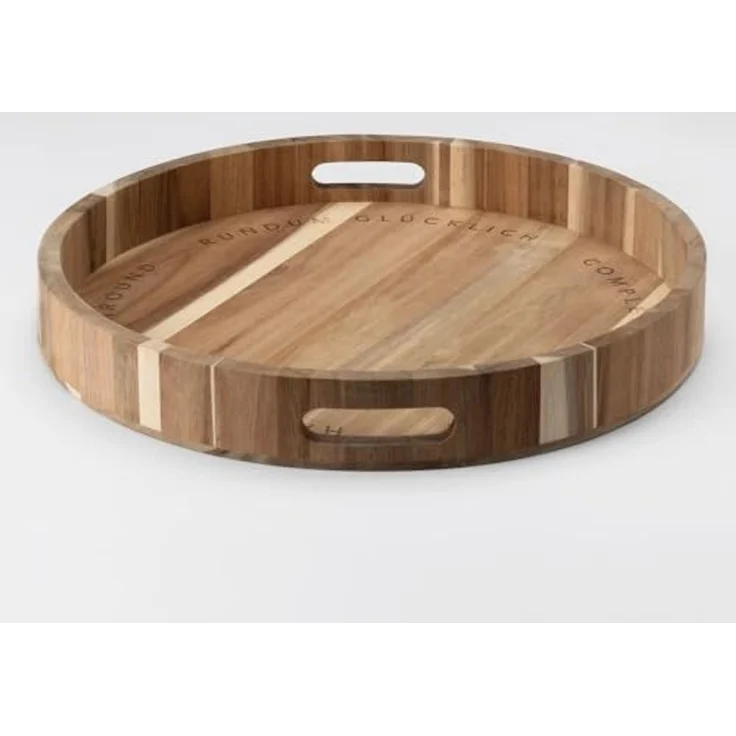 Räder Holztablett Rundum glücklich D. 40,5cm H. 5cm – Bild 1