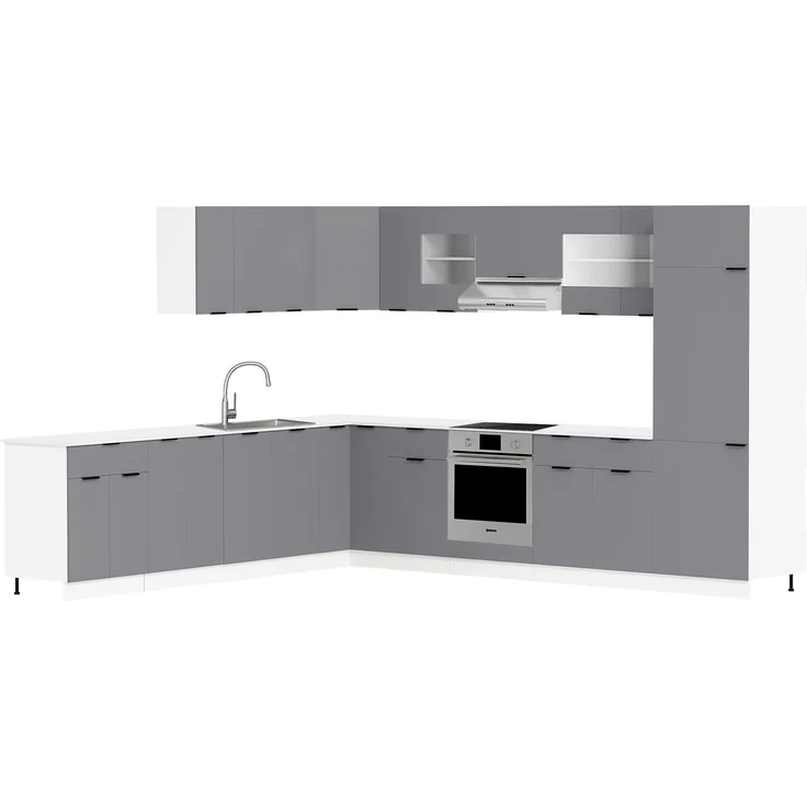 VCM Küchenmöbel Hängeschrank Fasola 919324 Weiß / Anthrazit H. 60 x B. 60 x T. 31 cm – Bild 3