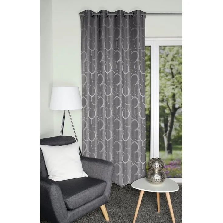 HOME WOHNIDEEN Vorhang ENOLA (1 St), Ösen, blickdicht, Ösenschal mit Jacquardmusterung