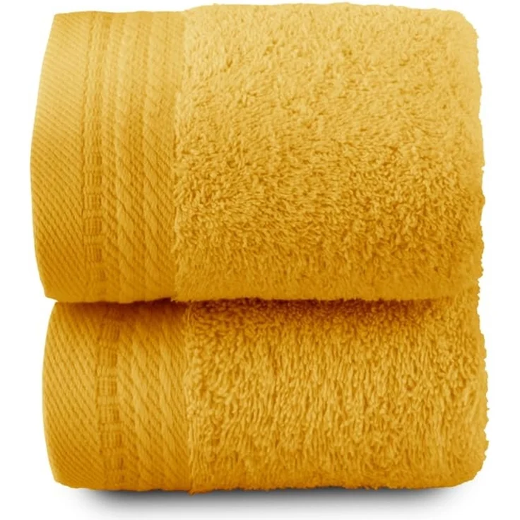 Top Towel – Premium – Große Badetücher – Badezimmerhandtücher – 2 Gesichts- oder Bidethandtücher – 30x50 cm – 100 % Baumwolle – 600 Gramm - Gold