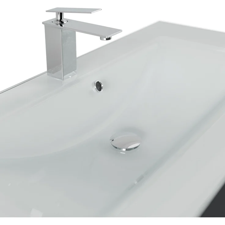 Magnolia Home 'Vitro 1000' mit Glaswaschbecken und Softclose, 60 x 45,5 x 100 cm, Grafit – Bild 5
