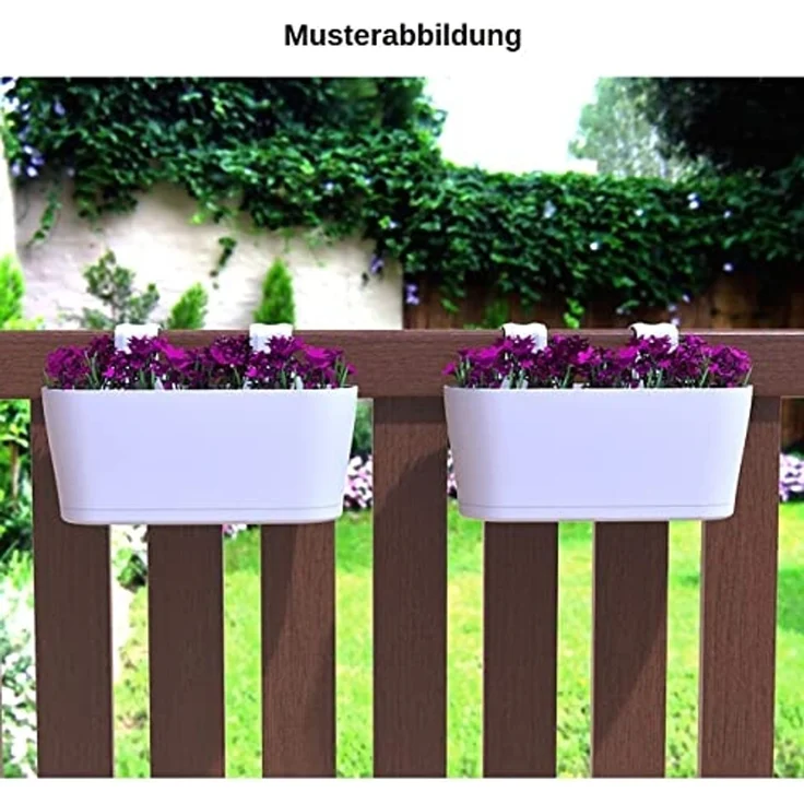 Engelland Blumenkasten Blumentopf zum Hängen (Vorteils-Set, 2 St, Fassungsvermögen je Topf 5,5 Liter), UV-Beständig, Frostbeständig, Wasserauffangschalen – Bild 3