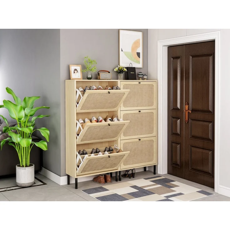 OKWISH Schuhschrank Schuhkipper Schubkastenkommode Schuhkarton (Eine dreifach-garderobe für gemischte und moderne schuhsohlen) – Bild 2