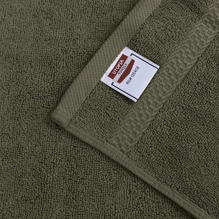 Utopia Towels 8-teiliges Premium-Handtuch-Set, 2 Badetücher, 2 Handtücher und 4 Waschlappen, 600 g/m², 100% ringgesponnene Baumwolle, Fitnessstudio, Hotel und Spa (Dusty Olive) – Bild 9