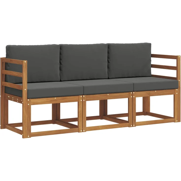 vidaXL Outdoor-Sofagarnitur 3 stk. 3-Sitzer Natur und Anthrazit 3365925 – Bild 2