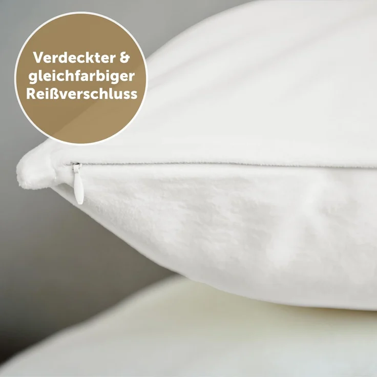Blumtal Kissenbezug 2er Set - dekorativer Samt Kissenbezug mit verstecktem Reißverschluss, Kissenhülle für Zierkissen, waschbar – Bild 4