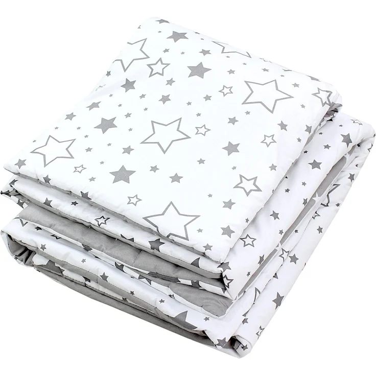 TupTam Kinderbettdecke-Set, Ganzjahresdecke, 2tlg., 1x Bettdecke, 1x Flachkissen, Graue Galaxie, 135x100 cm – Bild 2