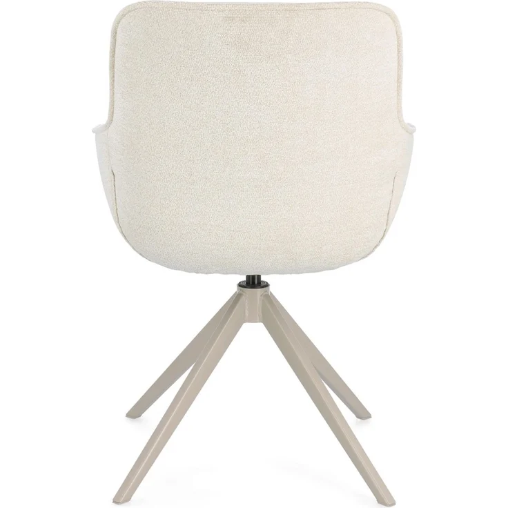 Esszimmerstuhl Matilda mit Armlehne, Stoffbezug modern drehbar, beige Moon, gepolstert, Metallgestell – Bild 5