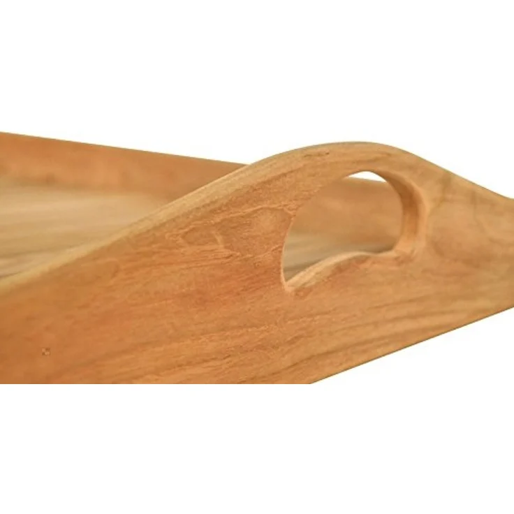 Kai Wiechmann Tablett Edles Teak Serviertablett 66 x 38 cm als wetterfestes Holztablett, Teak, edles und unbehandeltes Frühstückstablett aus Teak – Bild 4